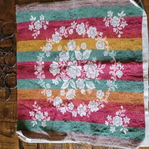 Mat 2 piece bundle poinsettia table placemate cloths kitchen linens red green fl